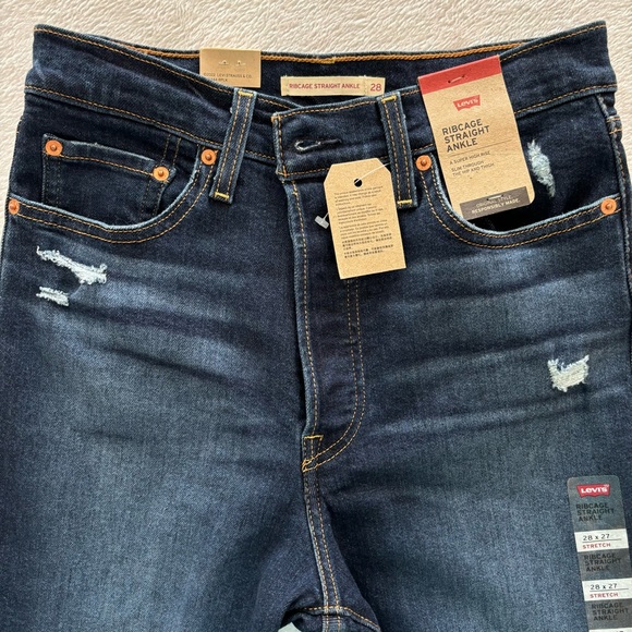 Levi's Ribcage Straight Ankle Button Fly Jeans--Sz 28 - Picture 9 of 16